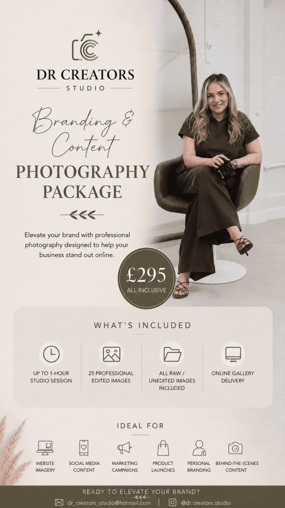 Branding photography session at DR Creators Studio