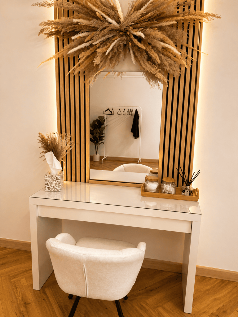 Dressing table and mirror area